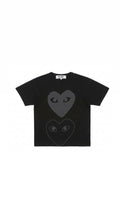 Play Comme des Garçons Black Double Hearts (Grey/Outline)