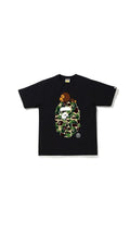 BAPE Baby Milo on Green Camo Ape Head Tee (Black)