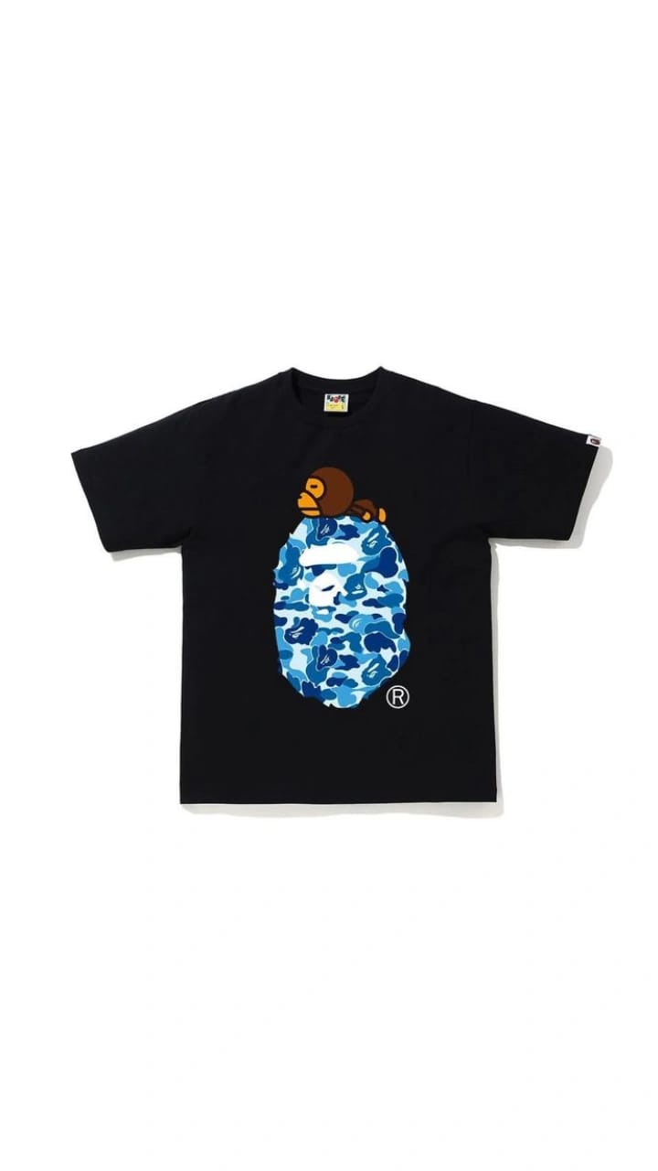 BAPE Baby Milo on blue Camo Ape Head Tee