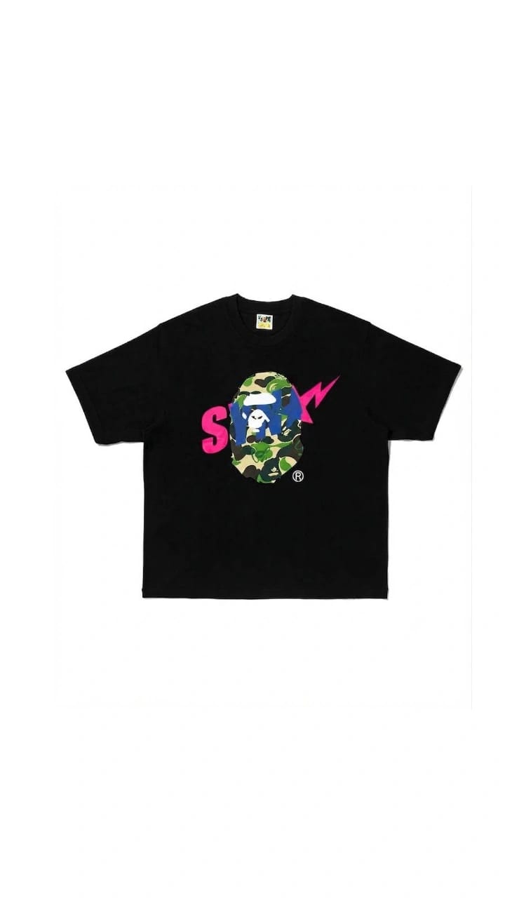 AAPE x Crayon Shin-chan Camo Ape Head Tee (Black)