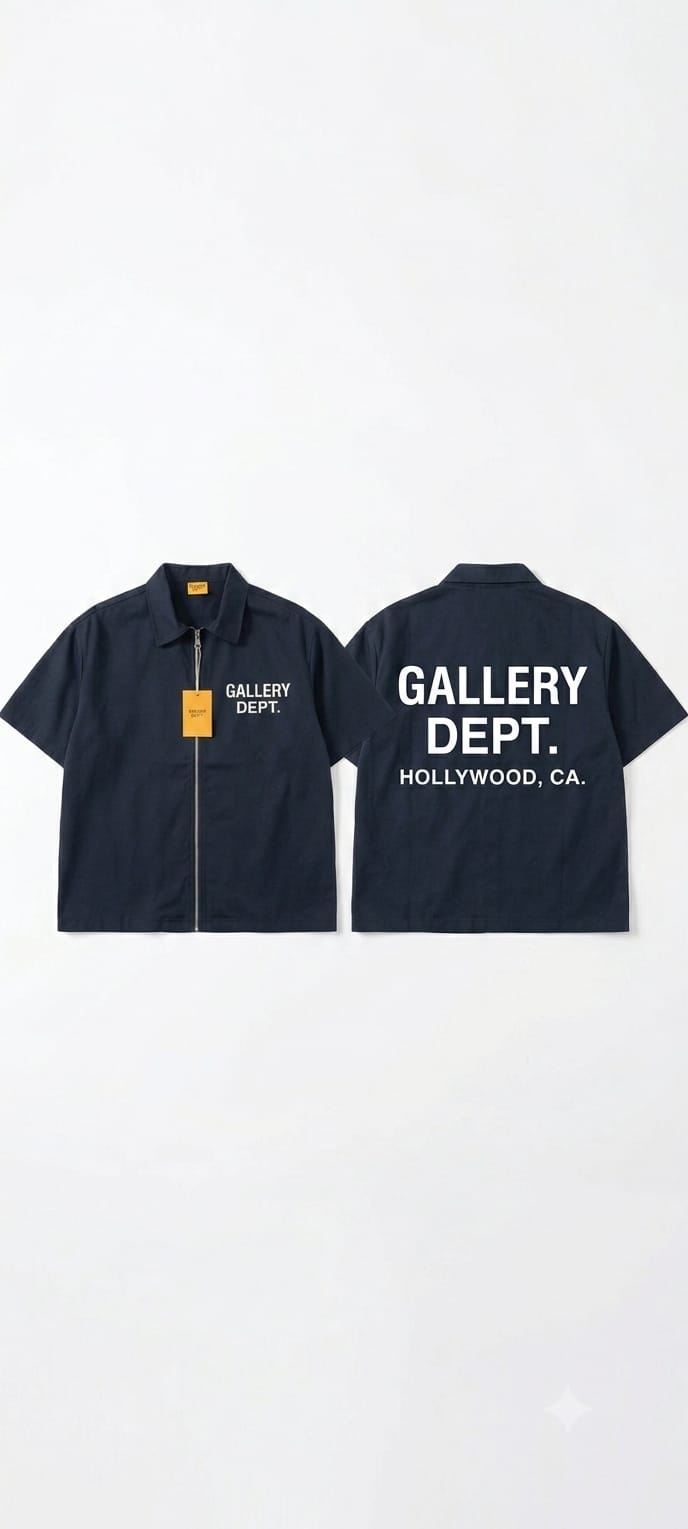 Gallery Dept. Hollywood CA Zip Work Shirt (Navy)